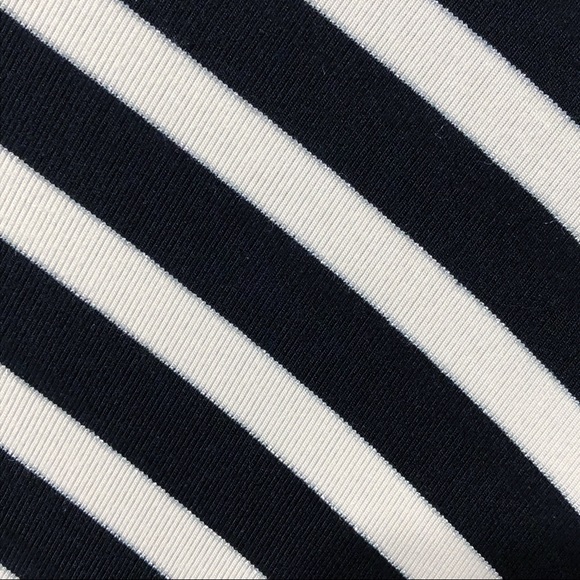 LAURA Black & White Striped Asymetric Top Size L - Picture 7 of 13